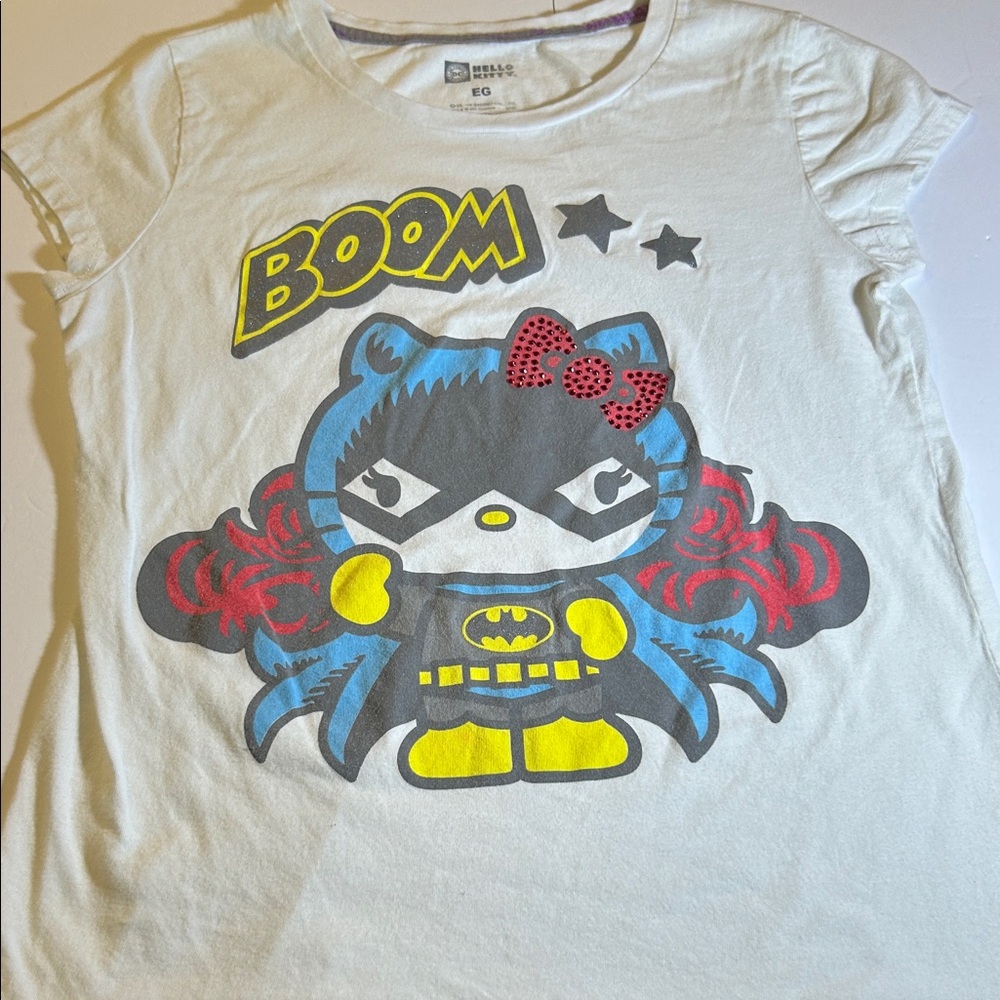 Hello Kitty Batgirl Superhero Graphic T-Shirt
